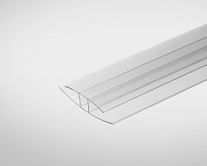 Профиль неразъемный соединительный для поликарбоната 8 мм прозрачный 3 м Колибри