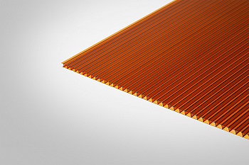 Сотовый поликарбонат КИВИ янтарный 25% 6,0 мм 2100x3000 мм