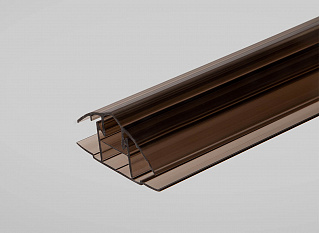 Профиль разъемный соединительный для поликарбоната 16 бронзовый 6м