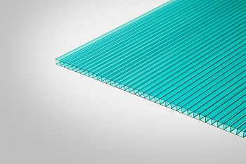 Сотовый поликарбонат КОЛИБРИ бирюзовый 52% 3,70 мм 2100x6000 мм