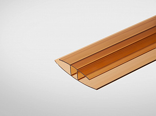 Профиль неразъемный соединительный для поликарбоната 8мм янтарный 6м Практичный